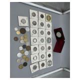 Large grouping of Foreign Coins incl Silver Jubile
