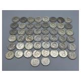 Fifty-One Kennedy Half Dollars: 1965, (2) 1966, (4