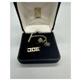 Scrap 14K Tie tack & Charm - 1.8 gtw