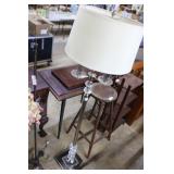 Contemporary metal floor lamp with glass accents