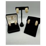Three 14kt pairs of complementary earrings  - 22 g