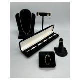 14kt diamond and earring (1.7 gtw), 14kt ring with