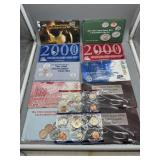 Eleven US uncirculated mint coin sets: 1993 D&P, 1