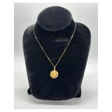 18kt Religious Pendant and 18kt Chain 18" - 2.6 gt