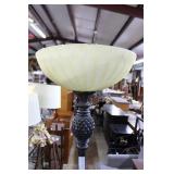 Pineapple 68.5" H lamp with cream art glass shade