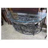 Contemporary bow front cast metal wine rack