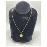 18kt Religious Pendant & 18kt chain 20" - 8.2 gtw