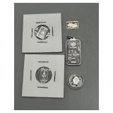 14 grams Fine Silver bar grouping incl 10g bar wit