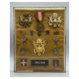 Fifteen US metals and name plate from "Sweetman" l