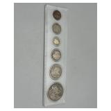 1879 Morgan Dollar, 1898 Barber Half Dollar, 1897