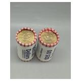Two Sealed Rolls of US $1 Presidential Coins ($50