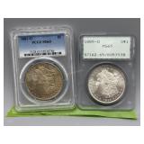 Two PCGS Graded MS 65 Morgan Silver Dollars: 1881-