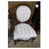 Parlor chair in contemporary white/cream striped