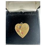 10kt Monogrammed Heart charm - 3.7 gtw