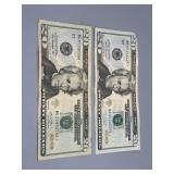 Two US $20 Federal Reserve STAR Notes incl 2013 &