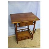 Single-drawer Oak? Side Table with under shelf - 2