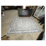 Polyester Cream and Blue Rug