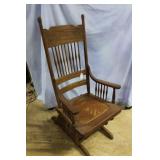 Oak platform rocker with cane seat