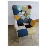 Contemporary Patchwork patterned armed occasional