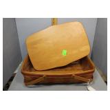 Double Handle Longaberger Basket with Lid and clea