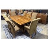 Burled Italian Dining Table with Two 19" Extension