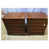 2x$ - Four drawer Mahogany occasional chest with b