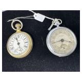 Two Pocket Watches: Westclox & Solora Swiss Moveme