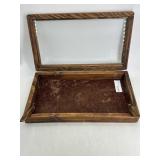 Wooden Display Case w/Glass in Lid - 15" x 9"