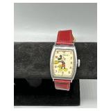 Mickey Mouse Ingersll Watch with Red leather band