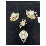 TIME Earrings, Watch Broach/Pin, & Pendant Watch S