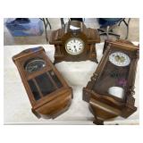 Three Wall Hanger/mantel Clocks - two battery