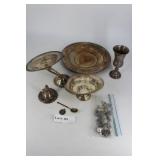 Sterling lot, compot, plate & assorted items