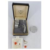 Earrings 14kt. & rhinestone clip ons N.O.S.