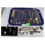 Vintage sterling jewelry, necklaces, lockets,