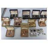 Assorted NOS cuff links & tie pins