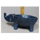 Blue stone Elephant bowl w/ white waves