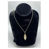 14kt Cross pendant with 14kt rope chain 18' neckla