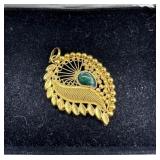 22kt feather brooch with 875 stamp - 8.0 gtw