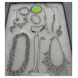 Rhinestone costume jewelry - necklaces, bracelets,