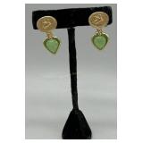 Pair 14kt yellow gold Pegasus medallion earrings w