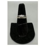 14kt white and yellow gold diamond engagement ring