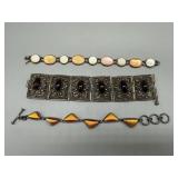 Victorian 900 Silver Bracelet (87.0 gtw) & Two ste