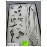 silver jewelry grouping incl some sterling animals