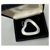 Mexican silver Heart pendant - 18.68 gtw