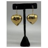 18kt heart dangle earrings - 17.52 gtw