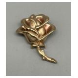 14kt rose gold rose brooch/pendant - 4.39 gtw