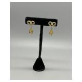 14kt yellow gold Fleur-de-lis drop earrings - 5.0