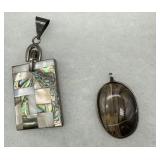 Two Mexico sterling pendants incl mosaic pc - 43.8