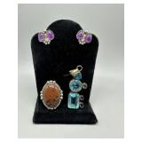 Two Mexico sterling pendants & One Mexico sterling