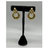 14kt Fleur-de-lis drop earrings - 5.12 gtw